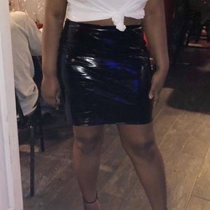 Black vinyl skirt